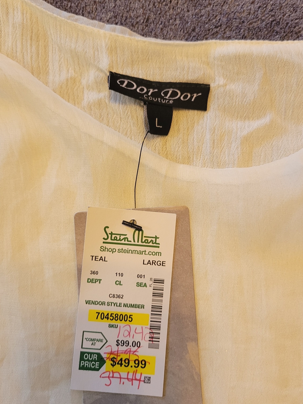 Dor Dor Couture Sheer Overlay Blouse with Subtle Silver Accents